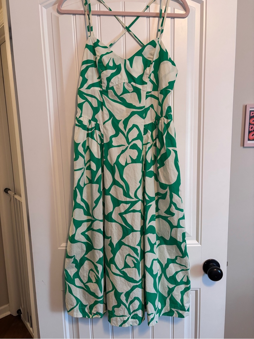 Sundress, Green and White Floral - Size Small/Medium